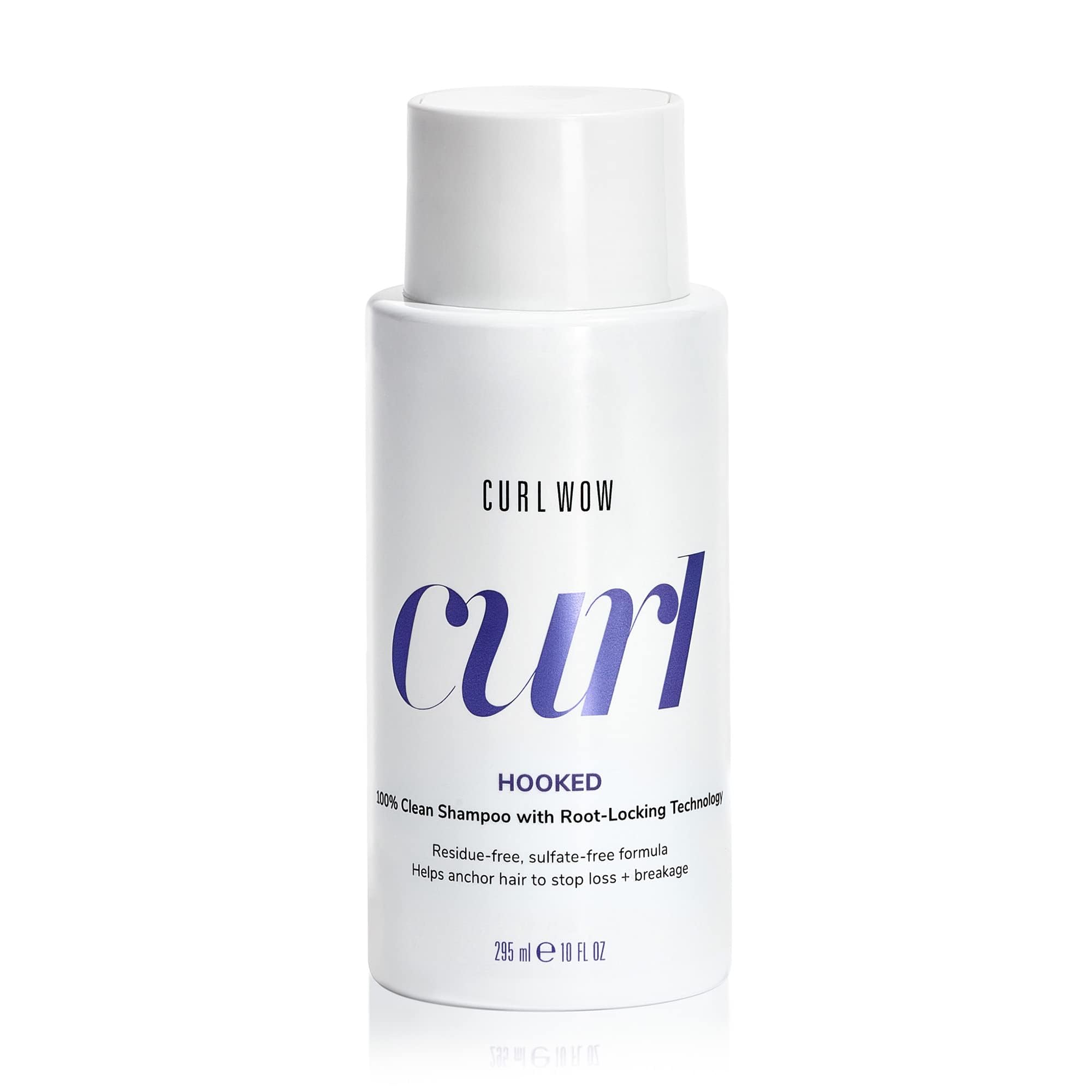 COLOR WOW Curl Wow Hooked bottle front view; sulfate-free formula for residue-free cleansing.