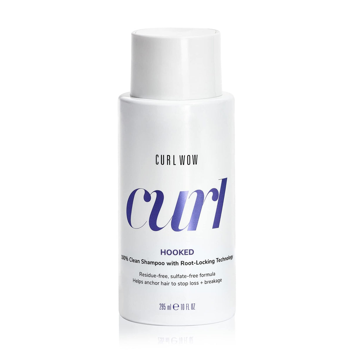 COLOR WOW Curl Wow Hooked bottle front view; sulfate-free formula for residue-free cleansing.