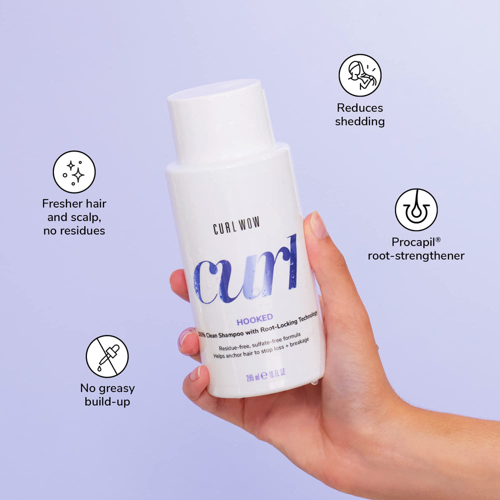 COLOR WOW Curl Wow Hooked styling-ready curls after wash with a fresh feel.