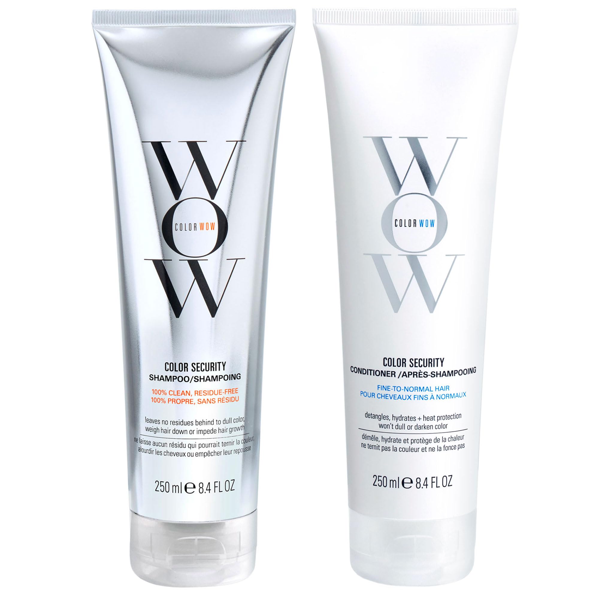 COLOR WOW Color Security Shampoo bottle delivers color-safe cleansing with a rich lather.