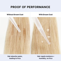 COLOR WOW Dream Coat model hair closeup highlights sleek, protected cuticle.