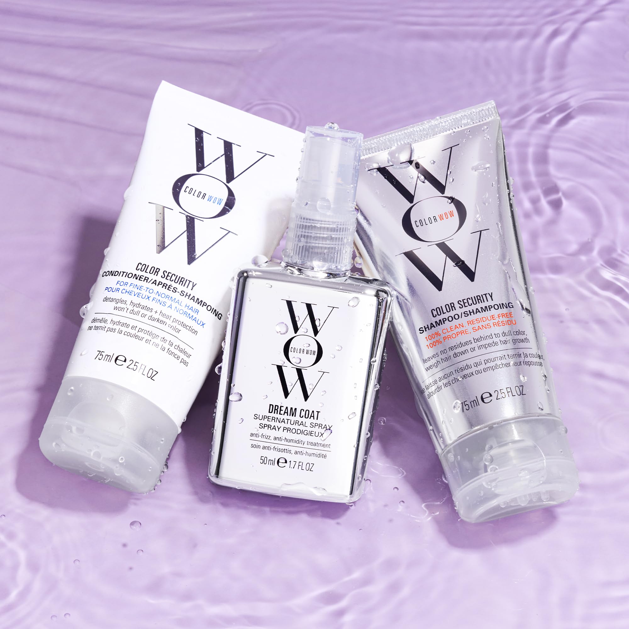 Color Wow Dream Smooth Travel Kit conditioner bottle detangles for fine to normal hair