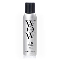 COLOR WOW Extra Mystical Shine Spray bottle shows lightweight gloss for all hair types.