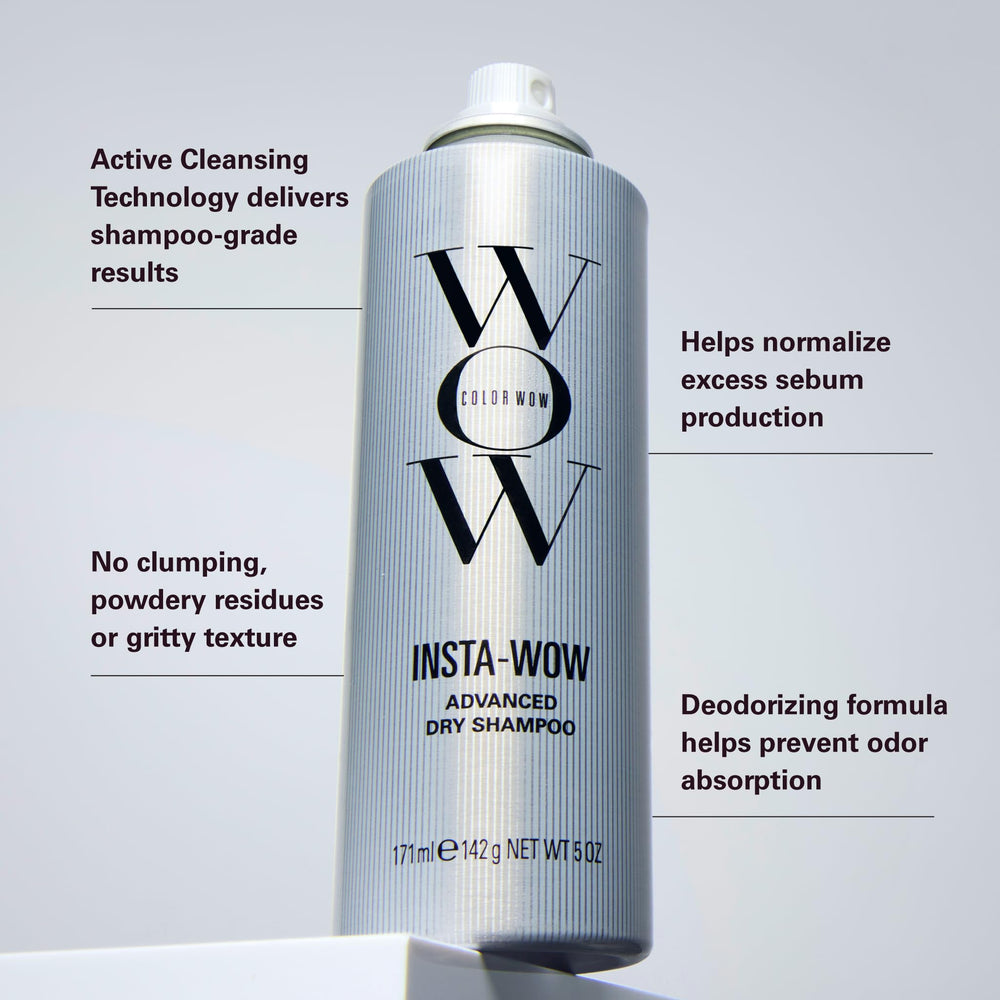 COLOR WOW Insta-WOW hair after use demonstrates cleaner roots and longer freshness
