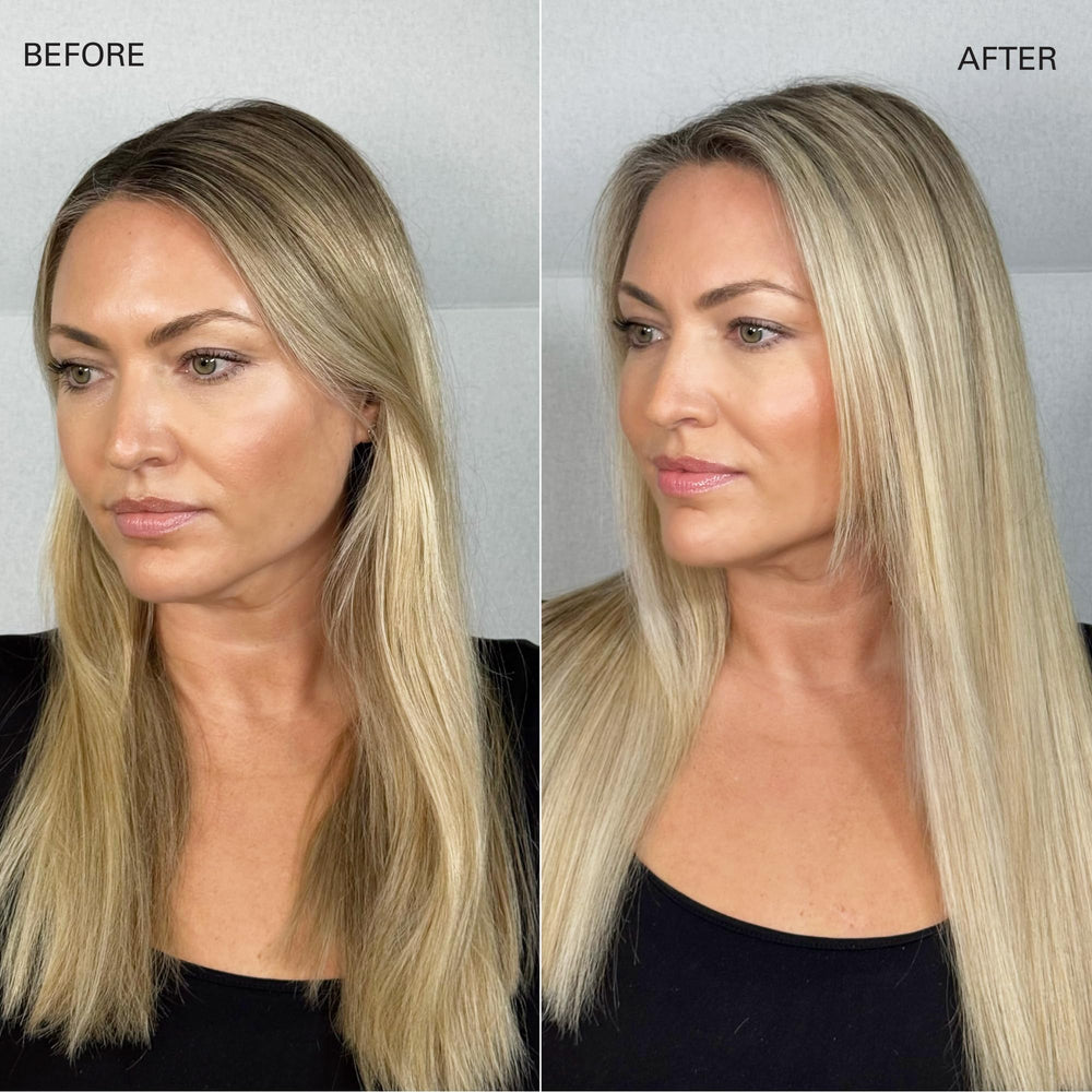 COLOR WOW Insta-WOW dry shampoo texture close-up shows shiny, residue-free finish