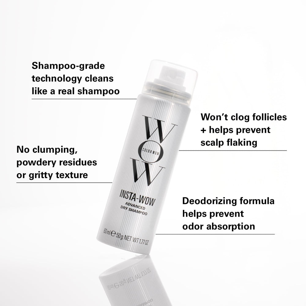 COLOR WOW Insta-WOW on hair after use reveals natural shine without powder