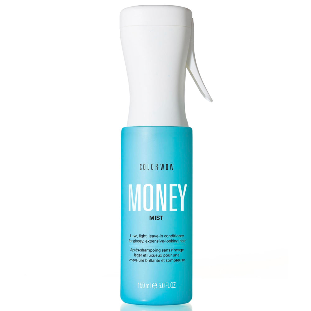 COLOR WOW Money Mist bottle front for instant glossy, frizz-free hair.
