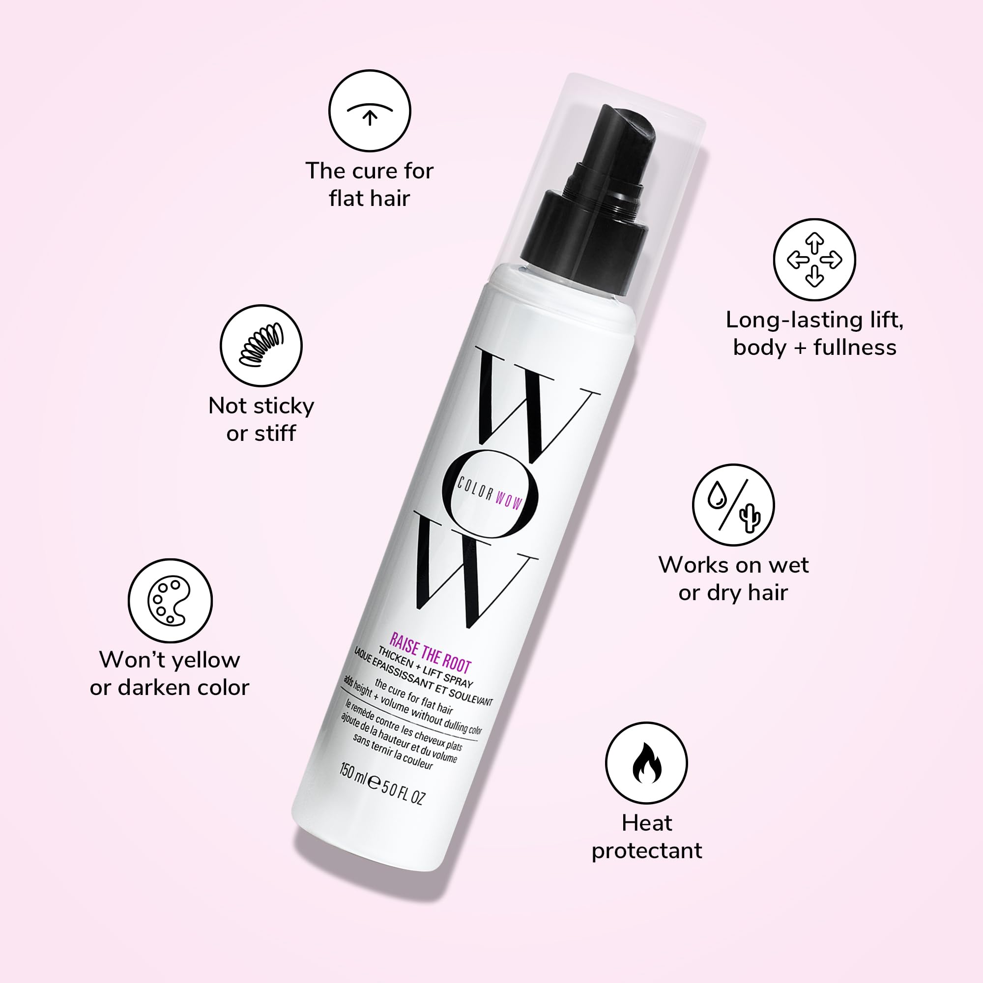 COLOR WOW Raise the Root crown lift close-up, creates noticeable volume at the roots.