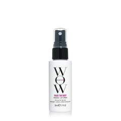 COLOR WOW Raise the Root spray bottle demonstrates instant lift for fine hair.