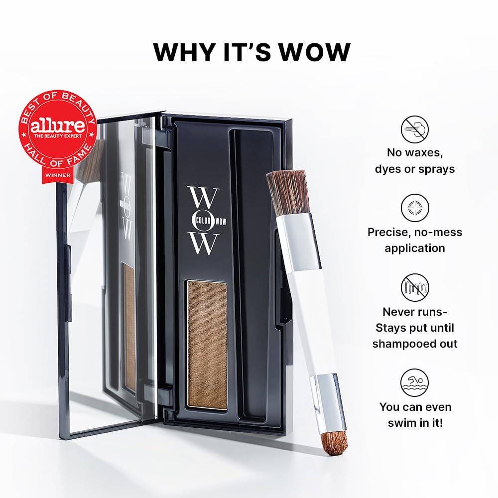 COLOR WOW Root Cover Up Dark Blonde close-up shows multi-dimensional reflective pigments