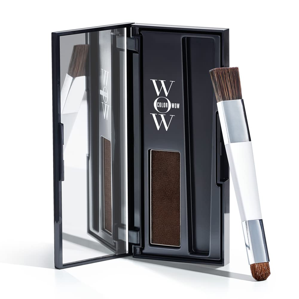 COLOR WOW Root Cover Up dark brown bottle shows quick, mess-free root coverage