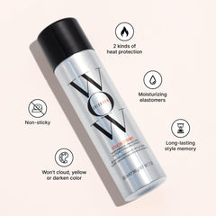 COLOR WOW Style On Steroids spray delivers heat protection for color-treated hair.