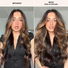 COLOR WOW Style On Steroids application on hair adds texture and grip.