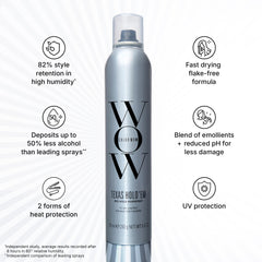 COLOR WOW Texas Hold 'Em Big Hold offers strong hold for humidity-resistant hairstyles.