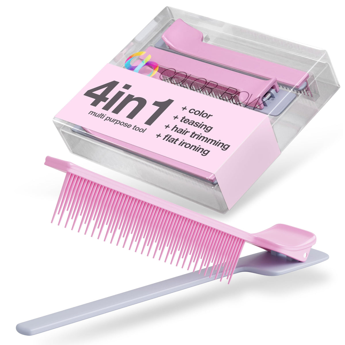 COLORBOW Teasing Clip Comb 5-pack demonstrates precise teasing for balanced balayage prep.