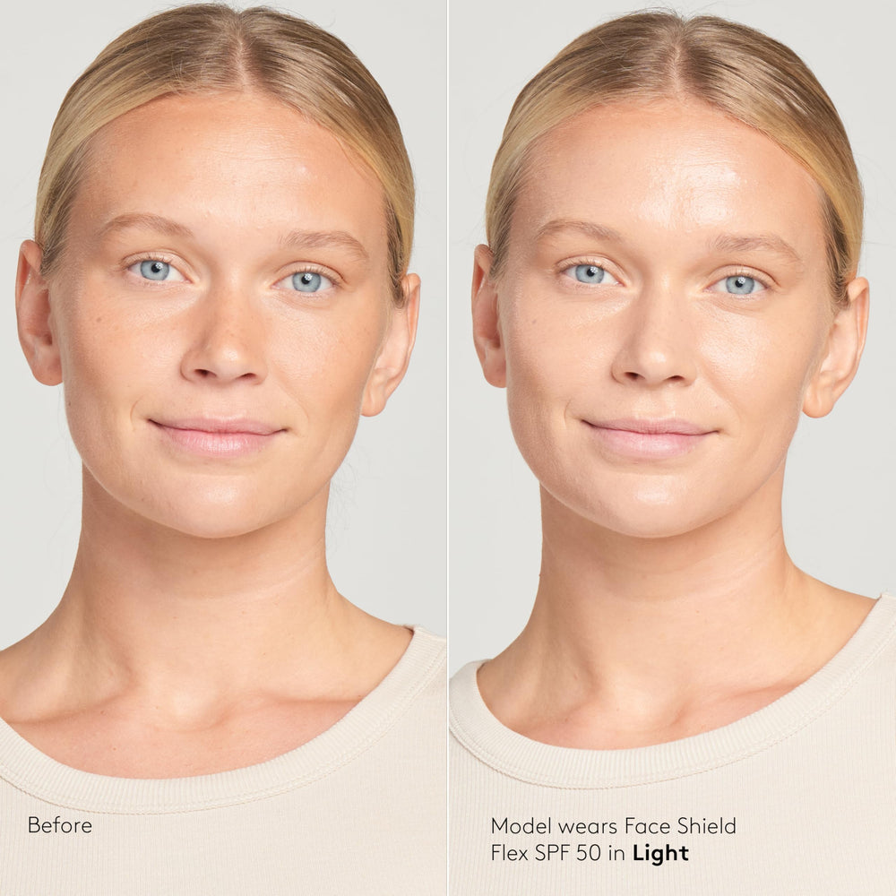Colorescience Face Shield Flex Light applied on hand demonstrating blendability