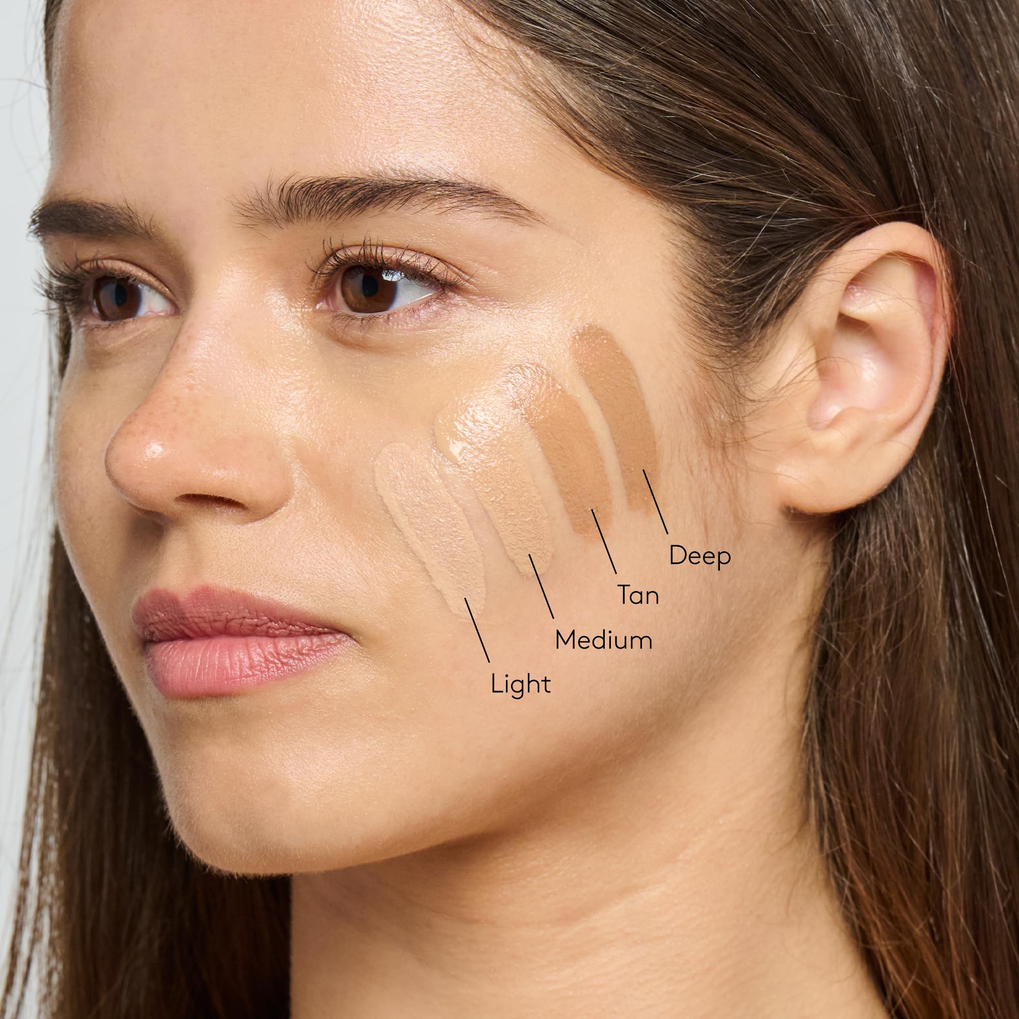 Colorescience Face Shield Flex Light swatches on arm showing shade adaptability