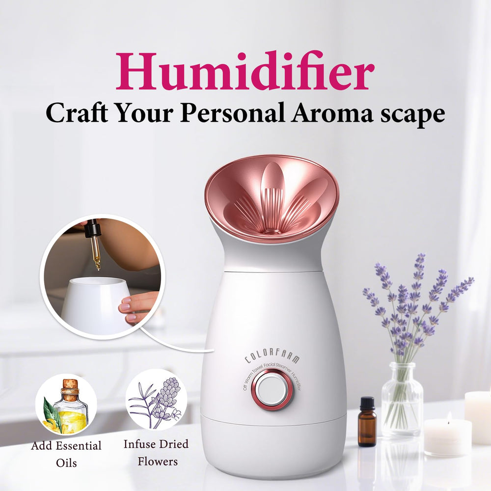 Colorfarm facial-steamer-hot-towel-steamer shows at-home spa capability for warm towels.