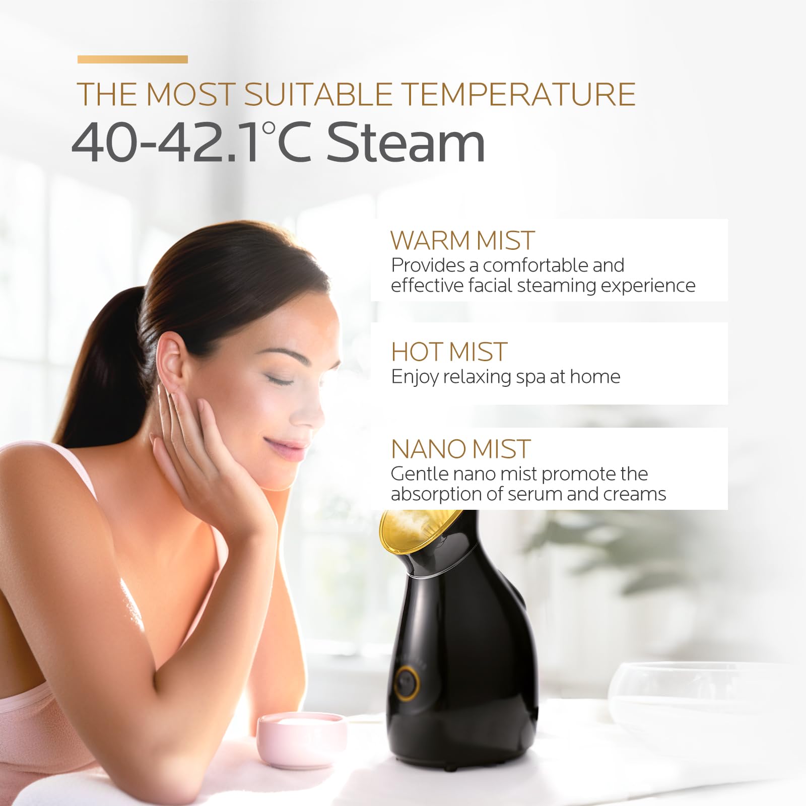 Colorfarm Facial Steamer Nano Ionic penetration boost helps absorption of serums.