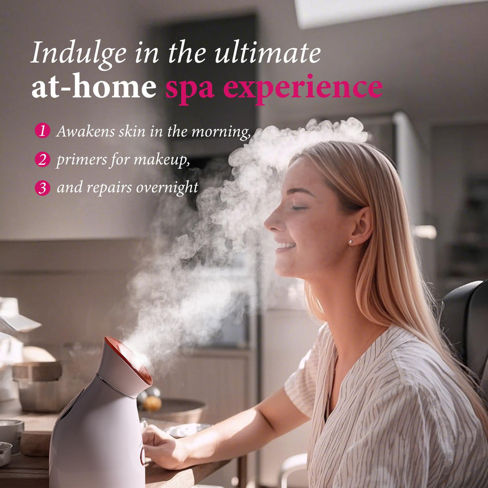 Colorfarm nano ionic facial steamer—home spa humidity for refreshing skin care moments.