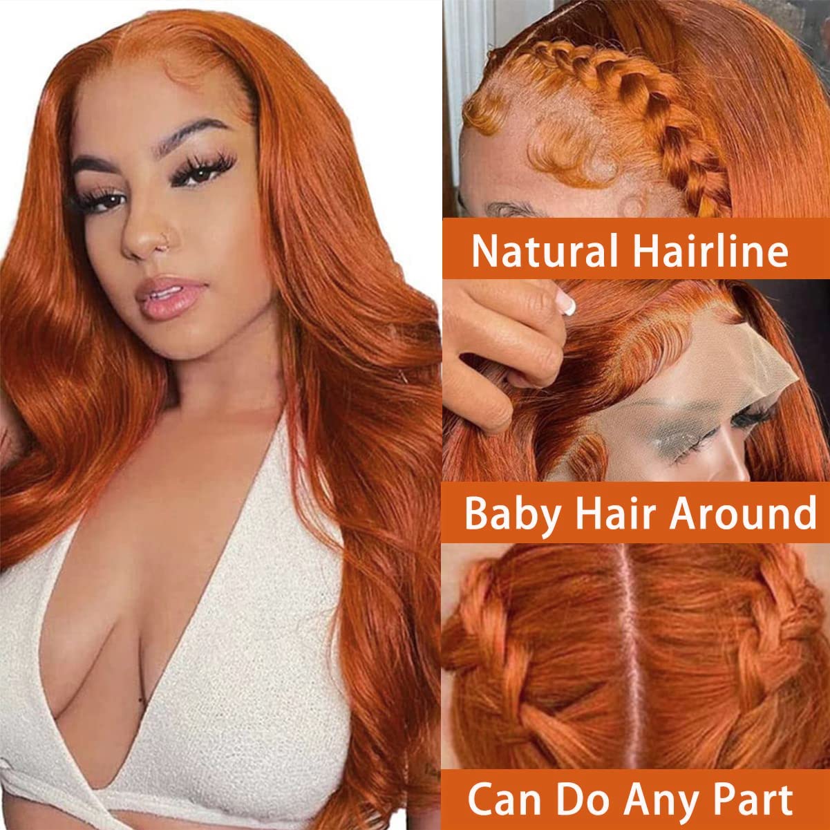 Colorful Bird 13x4 HD lace front wig with side part versatility.