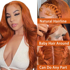 Colorful Bird 13x4 HD lace front wig with side part versatility.