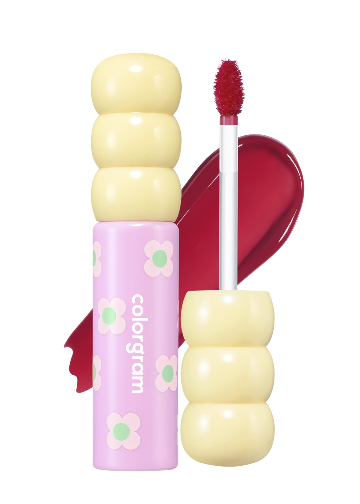 COLORGRAM Fruity Glass Tint 08 Lovely Raspberry bottle showcases long-lasting raspberry color.