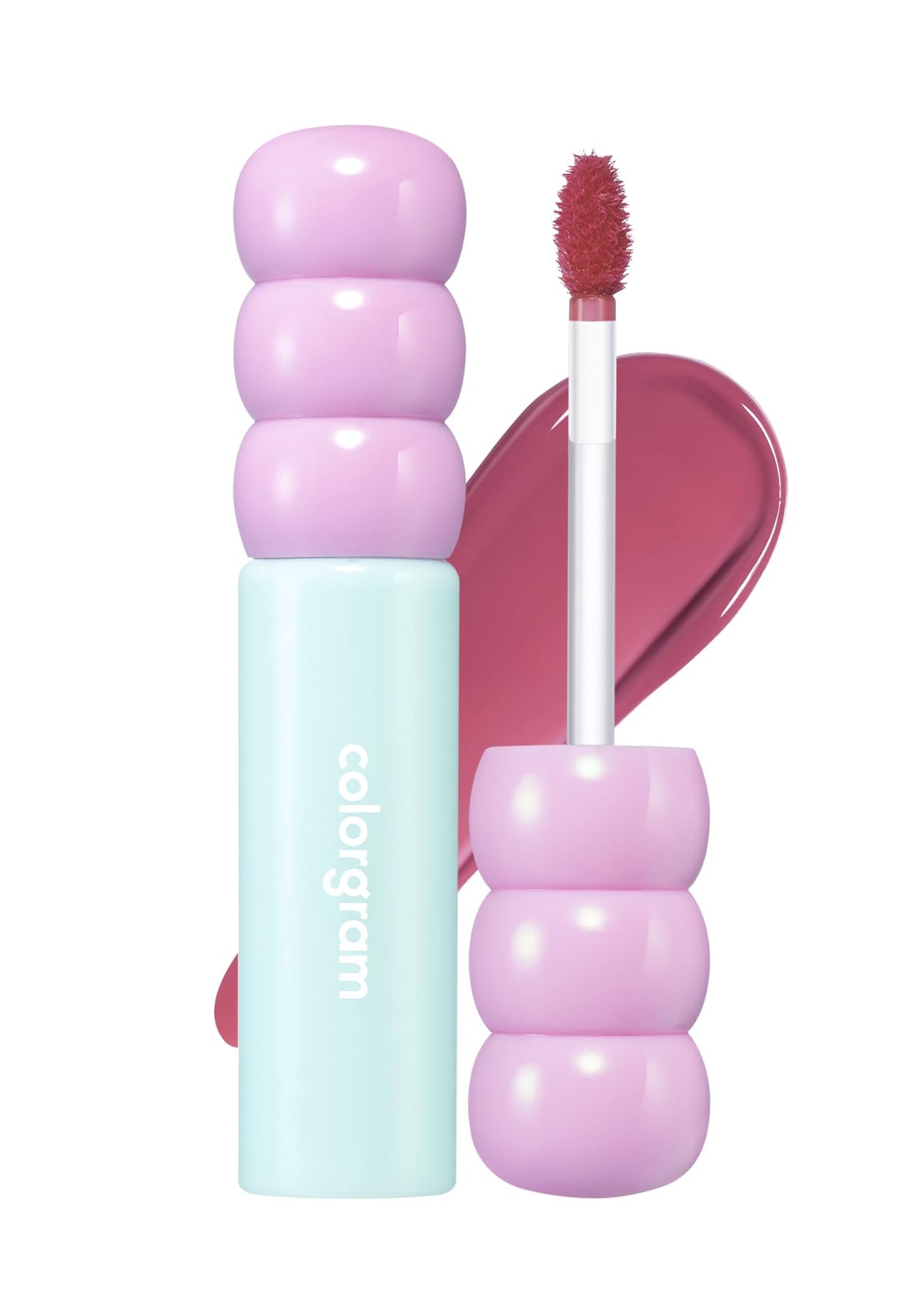COLORGRAM Fruity Glass Tint 09 Heartful Mulberry pout with long-lasting glossy color