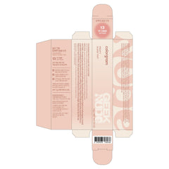 Colorgram Fruity Glass Tint 13 Shy Pear swatch shows warm nude color for versatile looks.