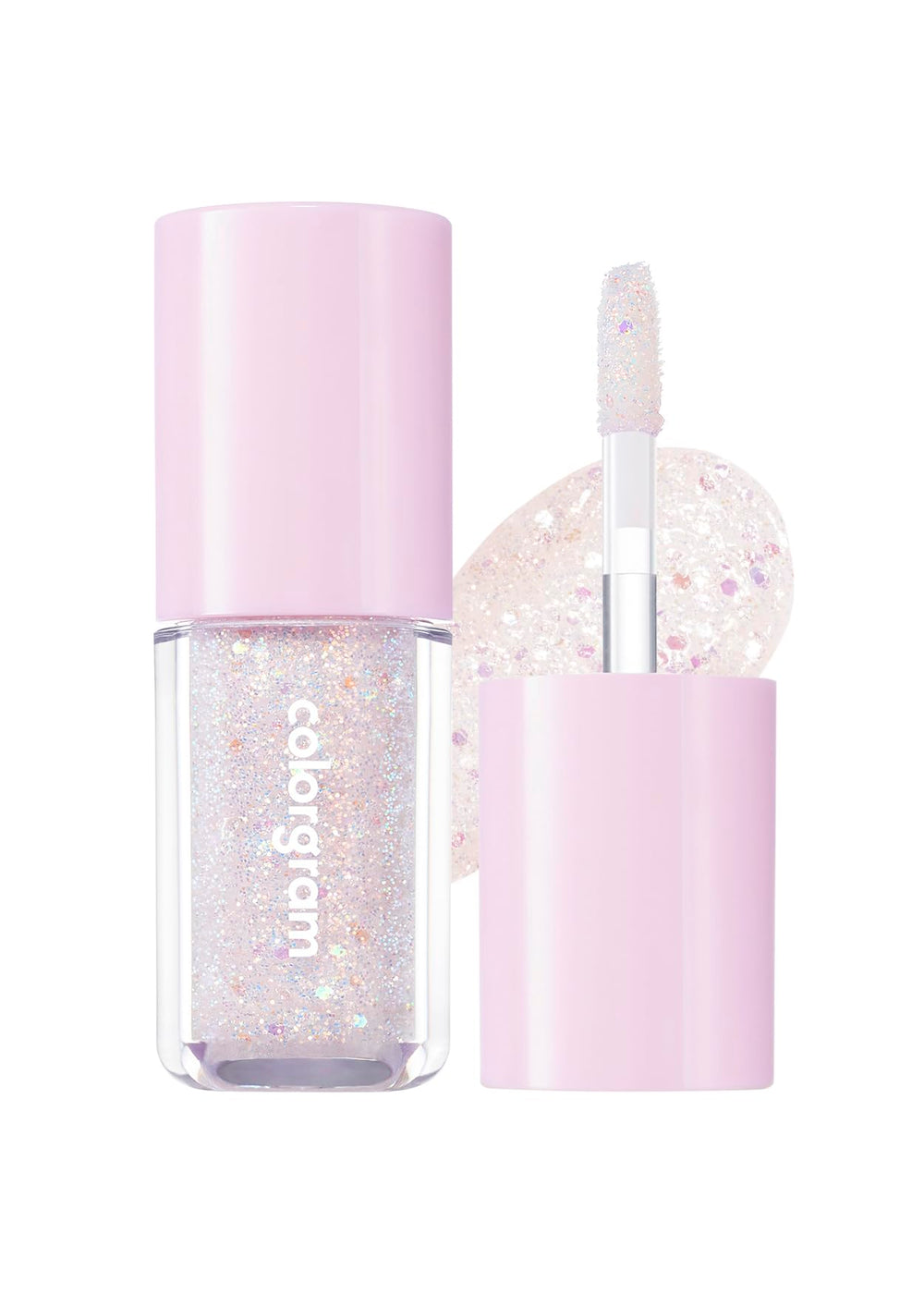 COLORGRAM Milk Bling Shadow 01 Double Star closeup highlights glittery pearls for radiant lids