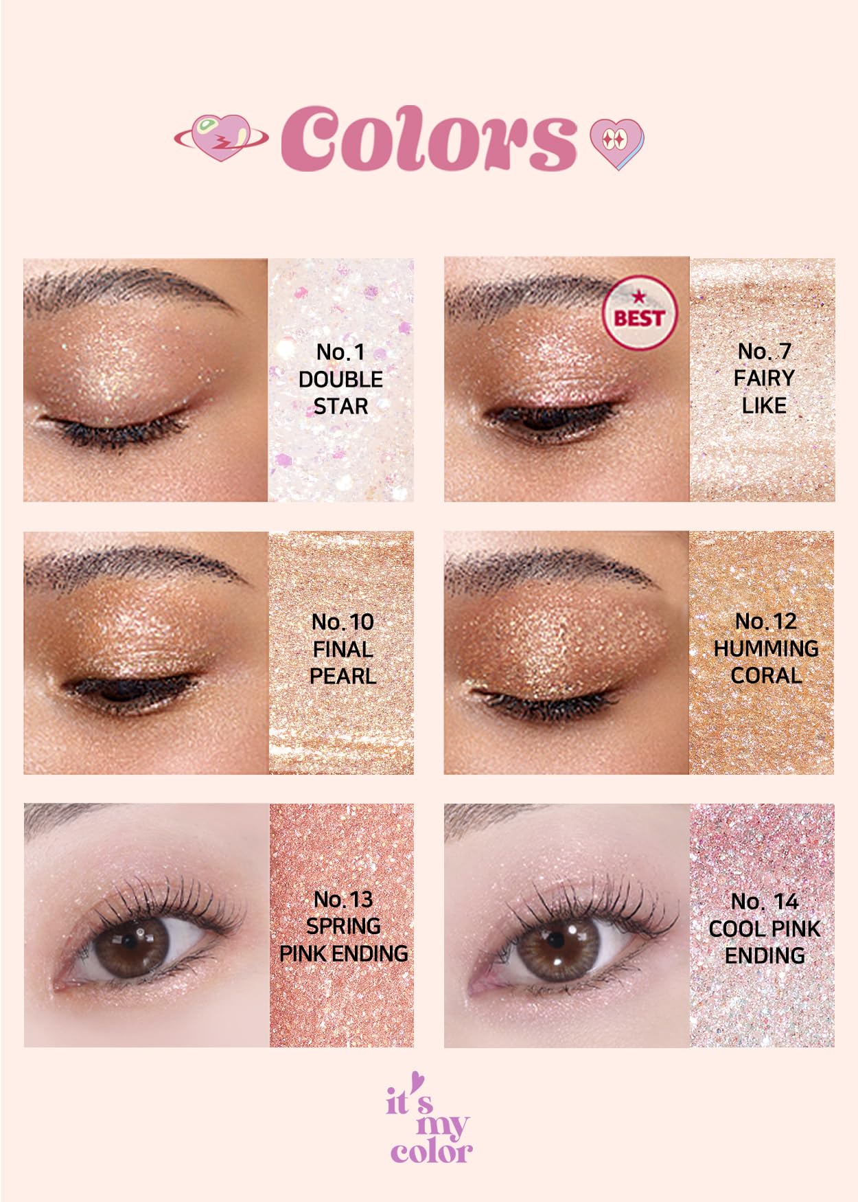 COLORGRAM Milk Bling Shadow 01 on-eyelid swatch reveals rich pigment payoff with glow