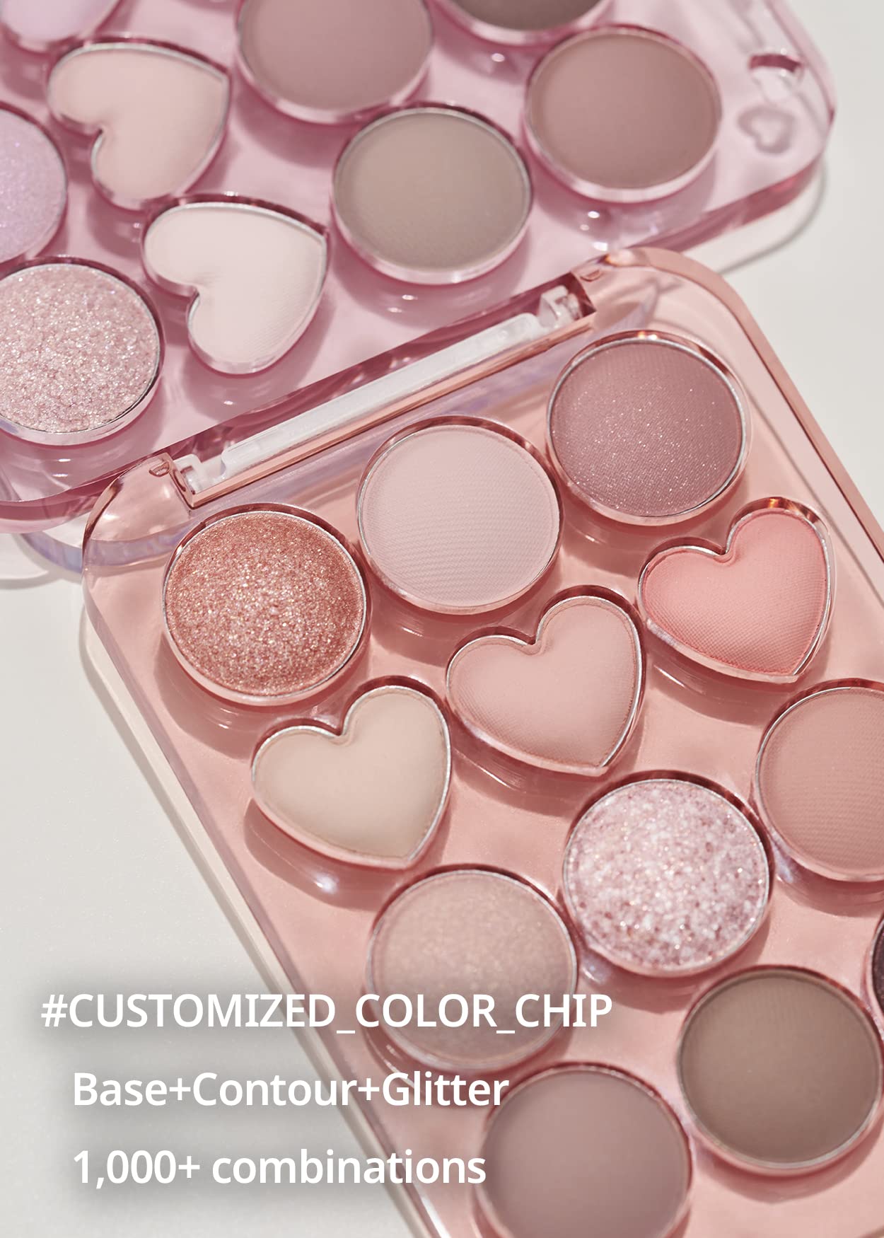 COLORGRAM Pin Point Eyeshadow Palette 02 mauve-pink glow in shimmer shade for soft daytime looks.