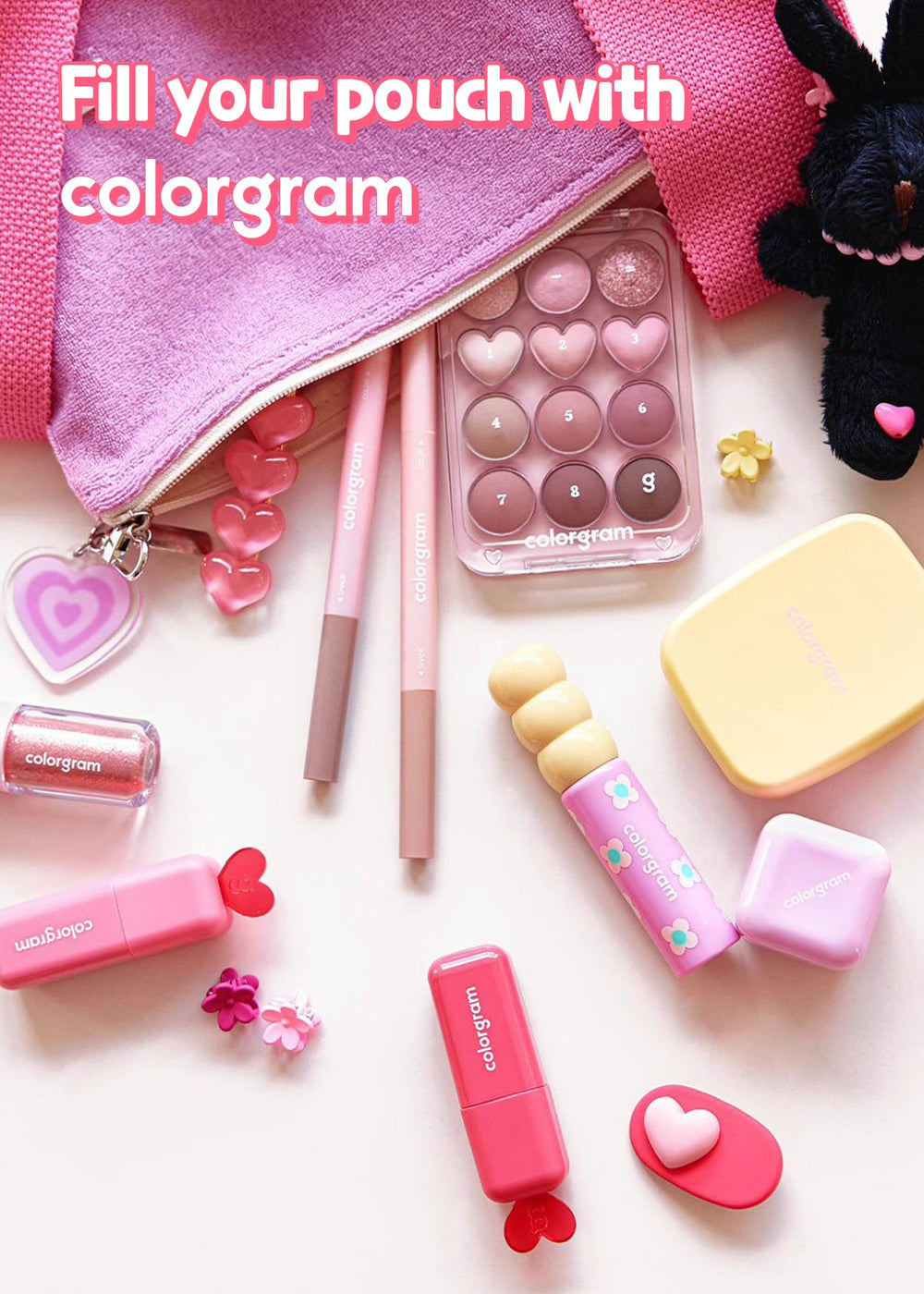 Colorgram Sebum Retouching Blur Pact test swatch highlights poreless appearance and texture smoothing.