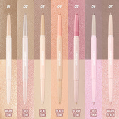 COLORGRAM Under Eye Highlighter Stick 03 real tone application swirl demonstrates smooth blend for bright, awake eyes.