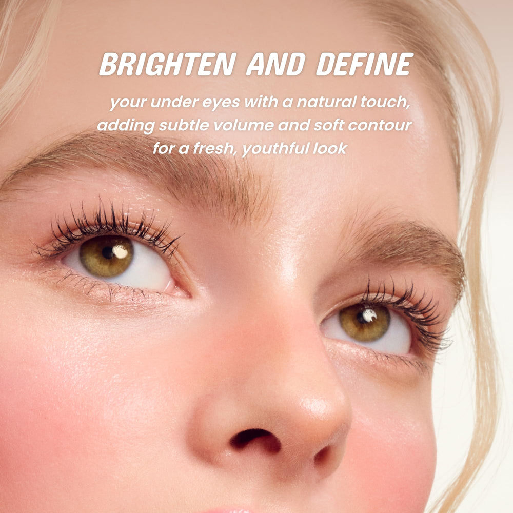 COLORGRAM Under Eye Highlighter Stick 03 real tone blend with fingertip for seamless finish.