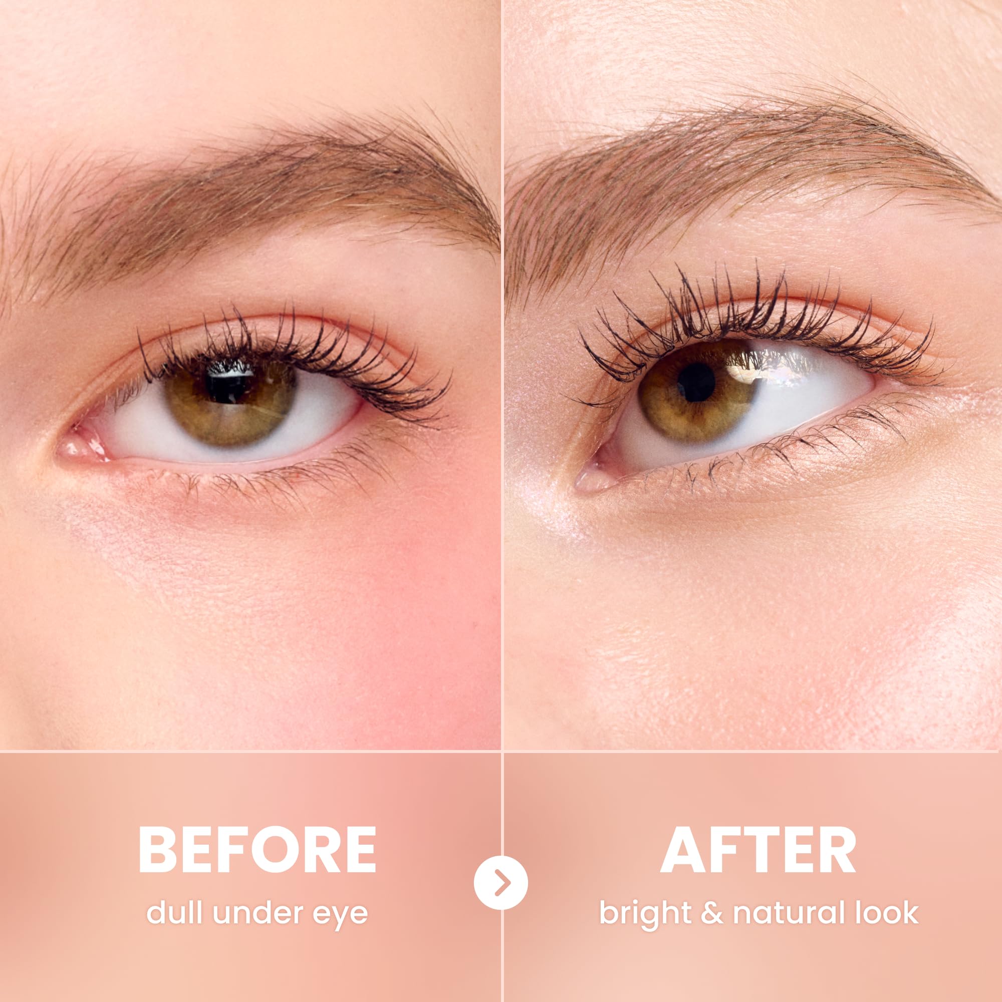 COLORGRAM Under Eye Highlighter Stick 03 real tone natural look with subtle shimmer under eyes.