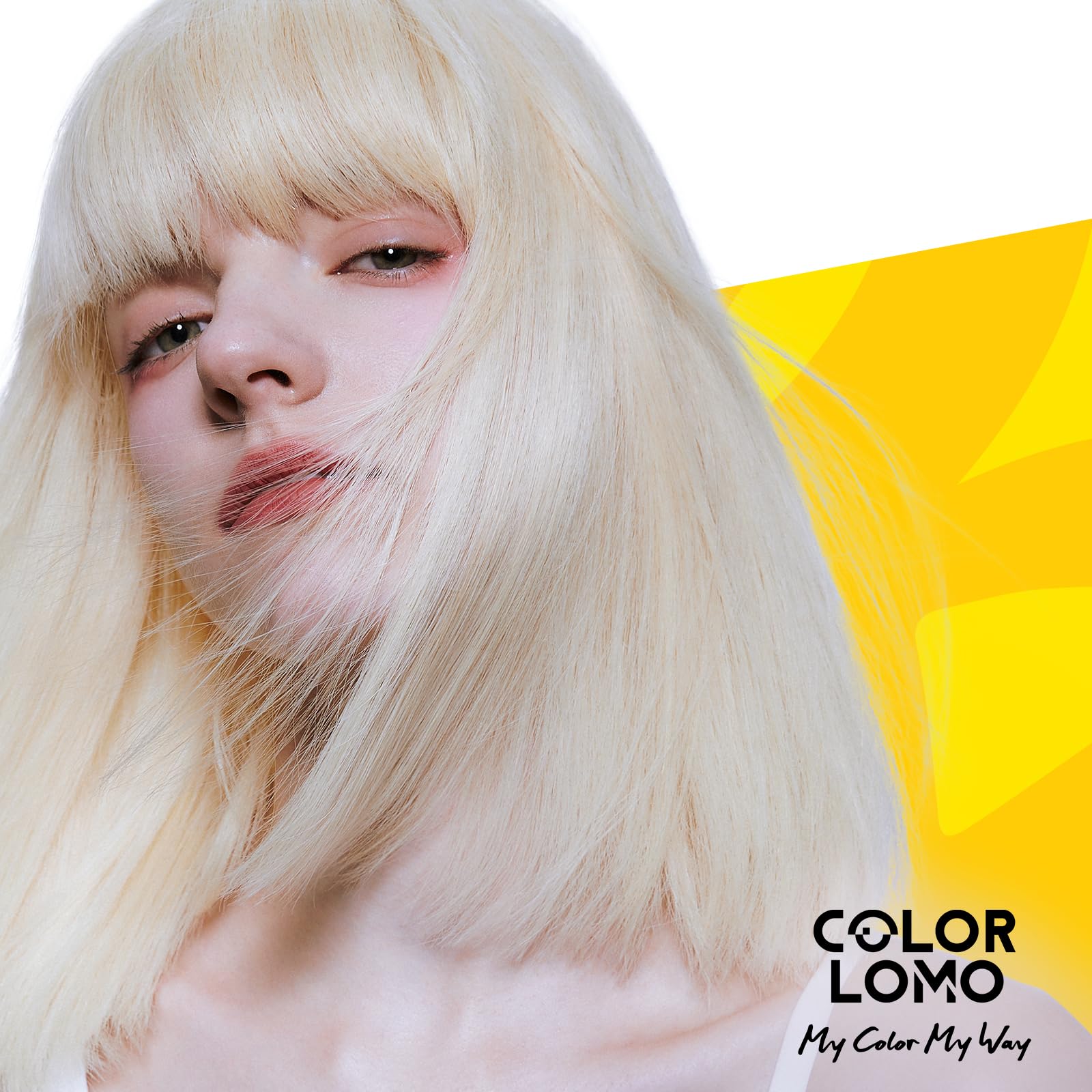 COLORLOMO Bye Bye Yellow Shampoo packaging on counter signals dermatologist-approved formula.