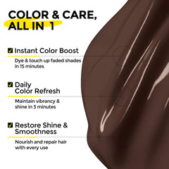 COLORLOMO Mocha applying-hair shows even color deposit on dry strands.