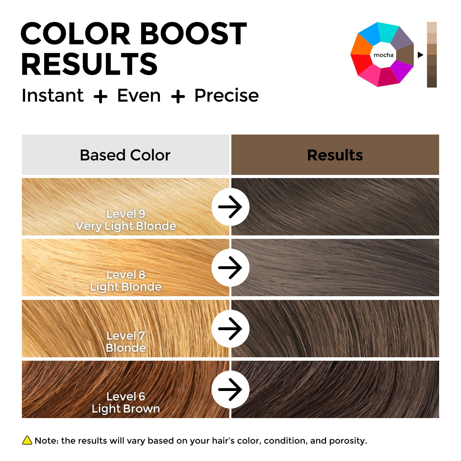 COLORLOMO Mocha hair-shine highlights deep, cool-toned color and smooth texture.