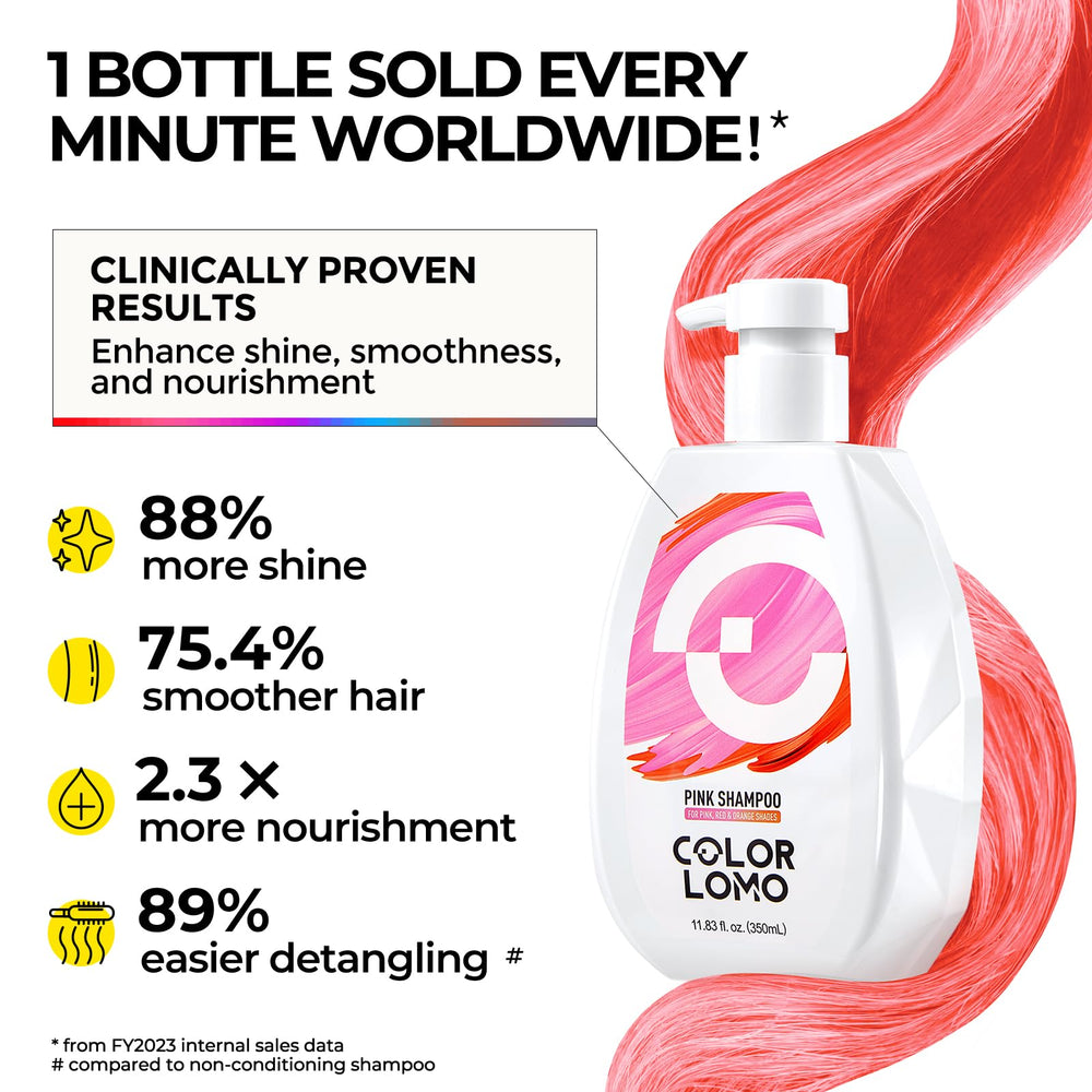 COLORLOMO pink foam close-up shows safe cleansing without color deposition
