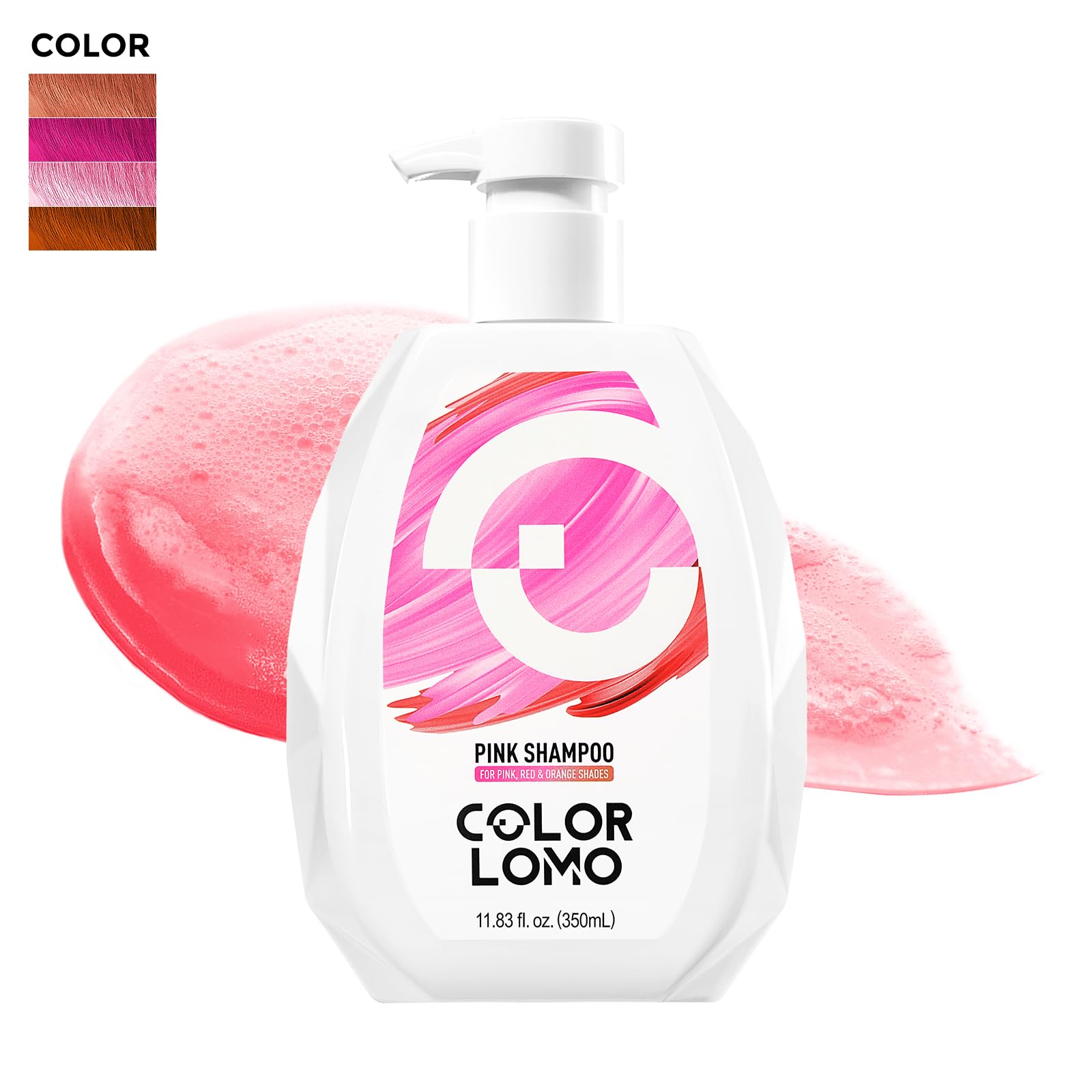 COLORLOMO pink hair care image implies color longevity and environmental guard