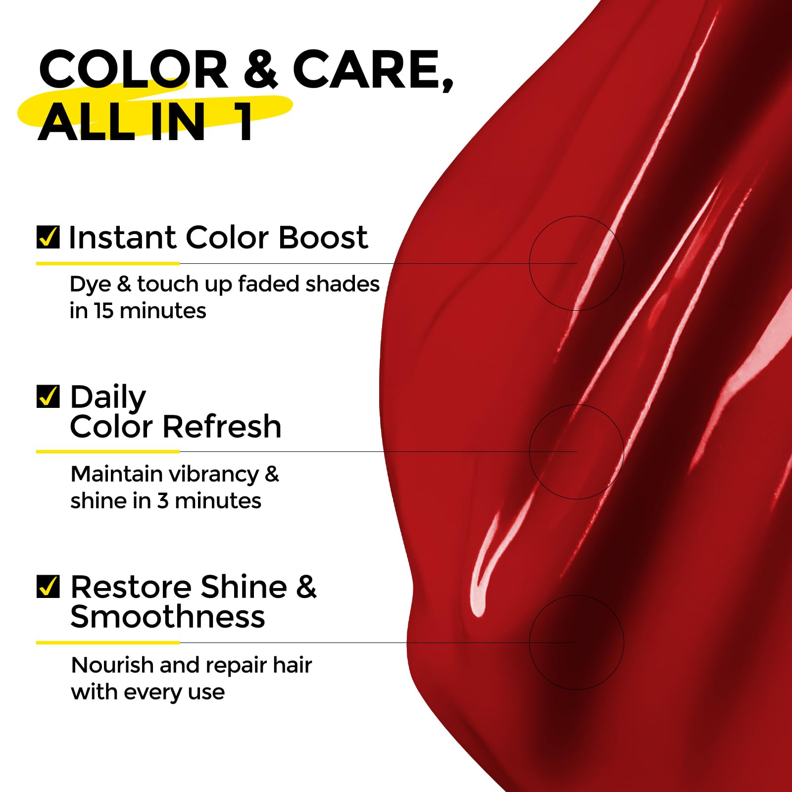 COLORLOMO red application on dry hair for color boost routine
