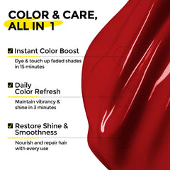 COLORLOMO red application on dry hair for color boost routine