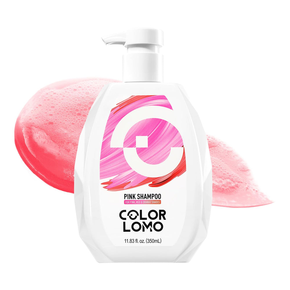 COLORLOMO Ultra Color Safe Shampoo pink bottle highlights color protection for vibrant hair