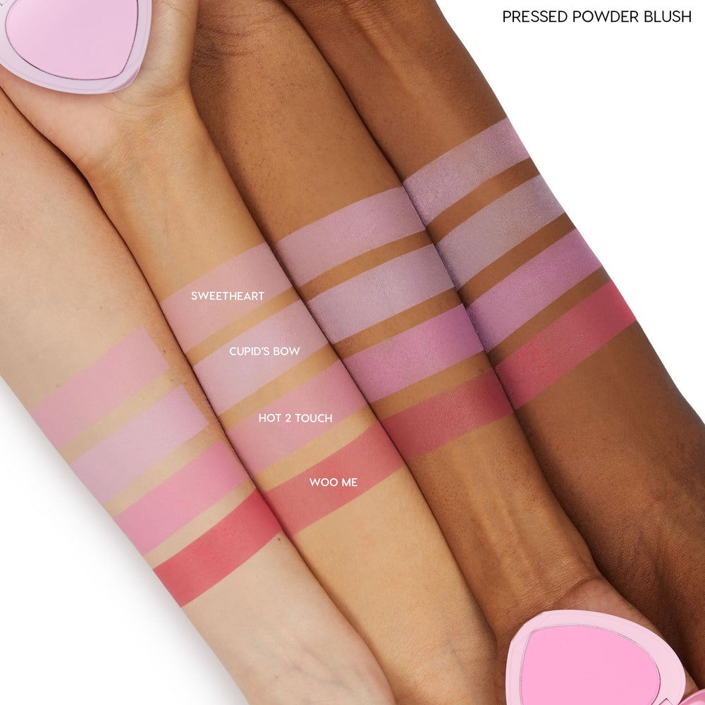 ColourPop Silky Powder Blush cheek-swatch demonstrates true-to-color pigment on cheeks.
