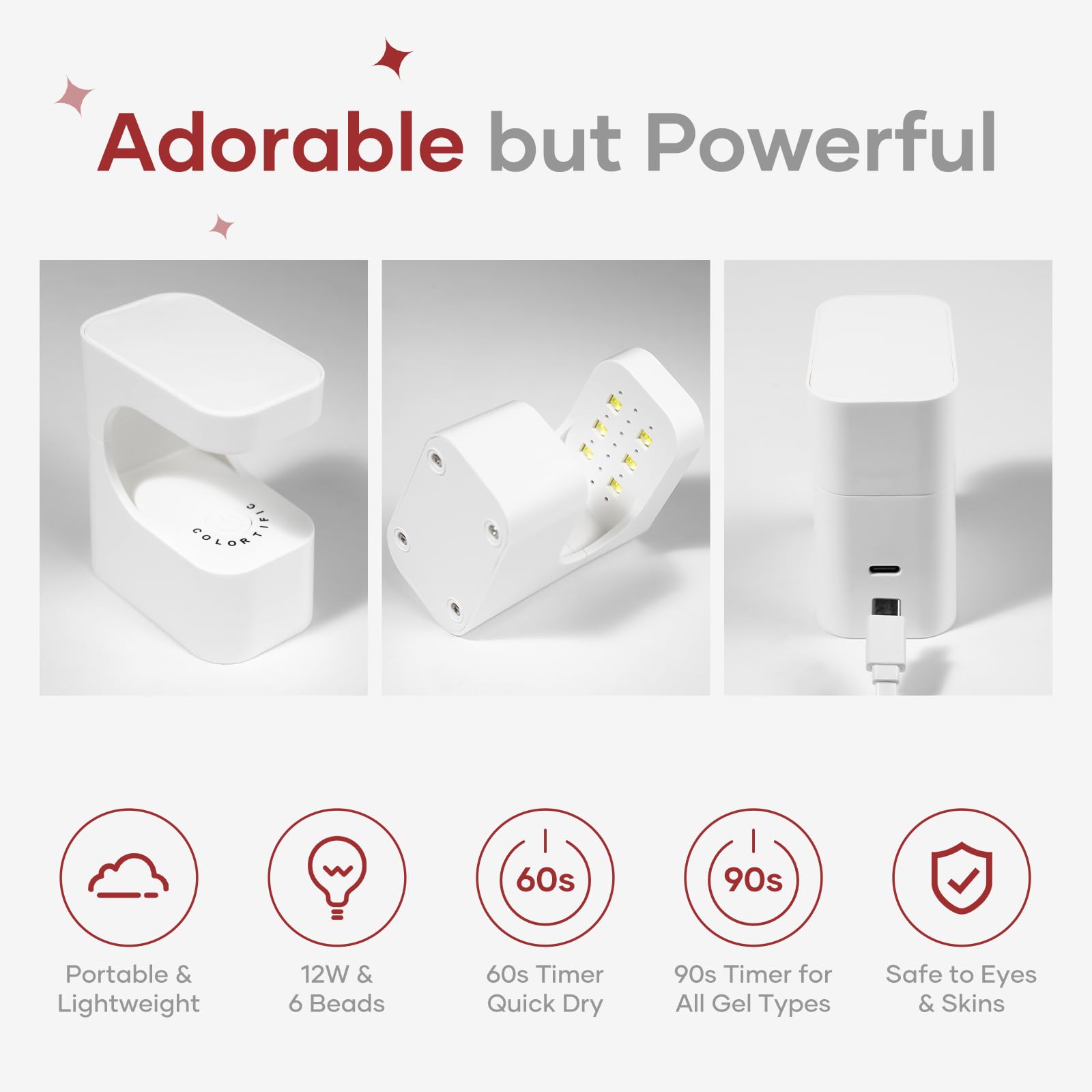 COLORTIFIC Mini UV Light is compact and USB-powered for on-the-go use.
