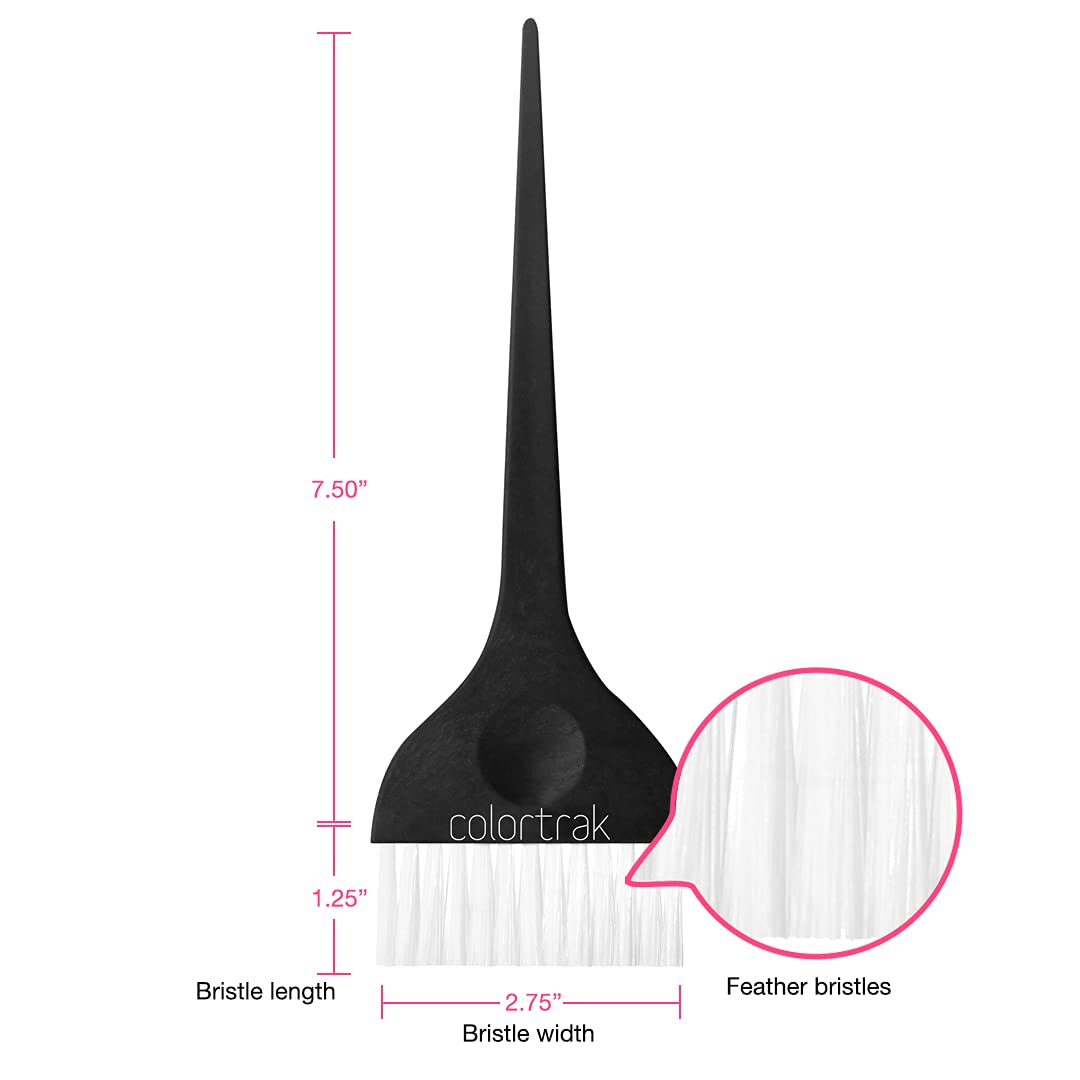 Colortrak firm-bristle brush for precise color painting on thick hair