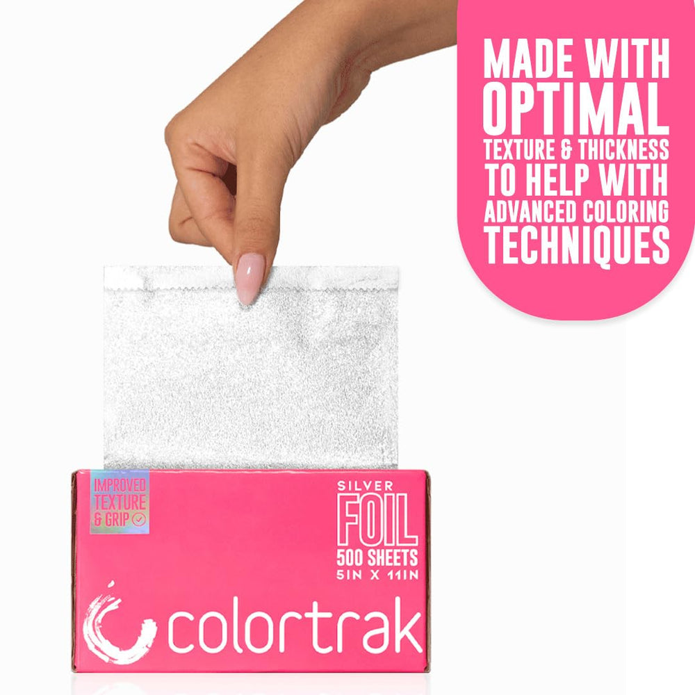 Colortrak silver aluminum foil 500 sheets ready for efficient coloring sessions.