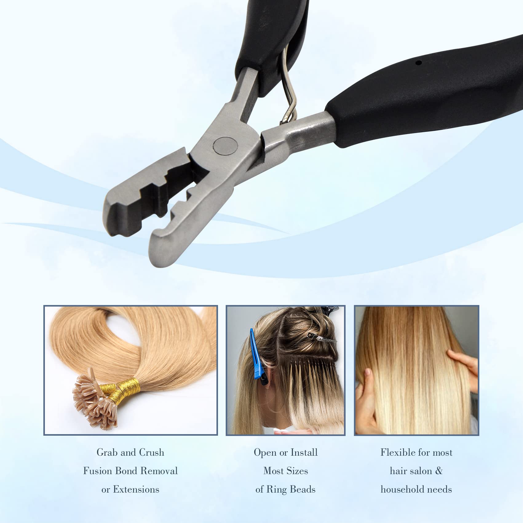 Coloryoung Fusion Bond Crusher Tool in stainless steel for durable salon use.