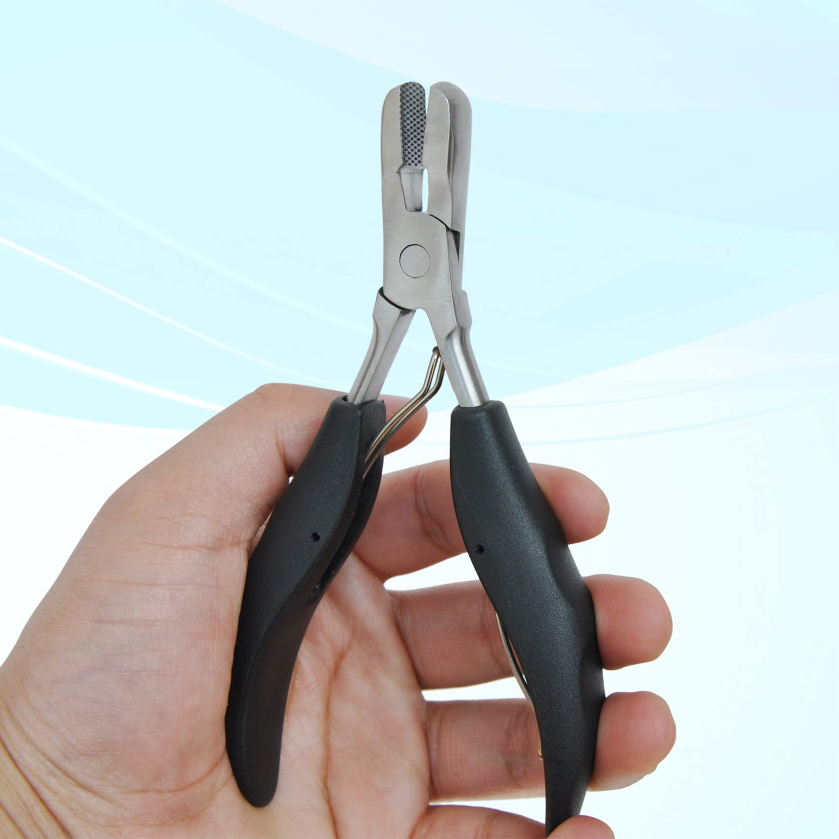 Coloryoung Fusion Crusher Tool in use removing keratin extensions